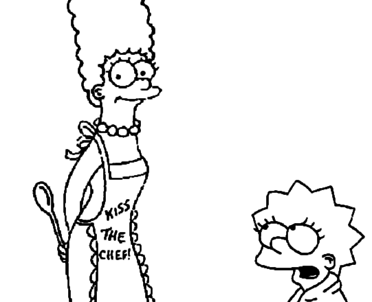 Marge E Lisa Simpson Piccole Chef Da Colorare Archivi Disegni Da