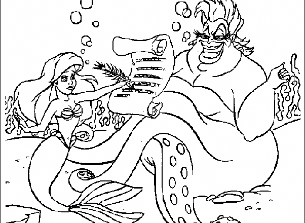 Ariel e Medusa disegni da colorare gratis