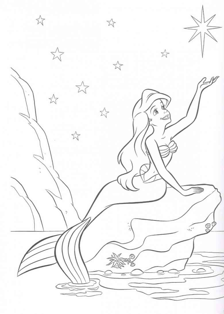 Ariel e le stelle disegni da colorare gratis