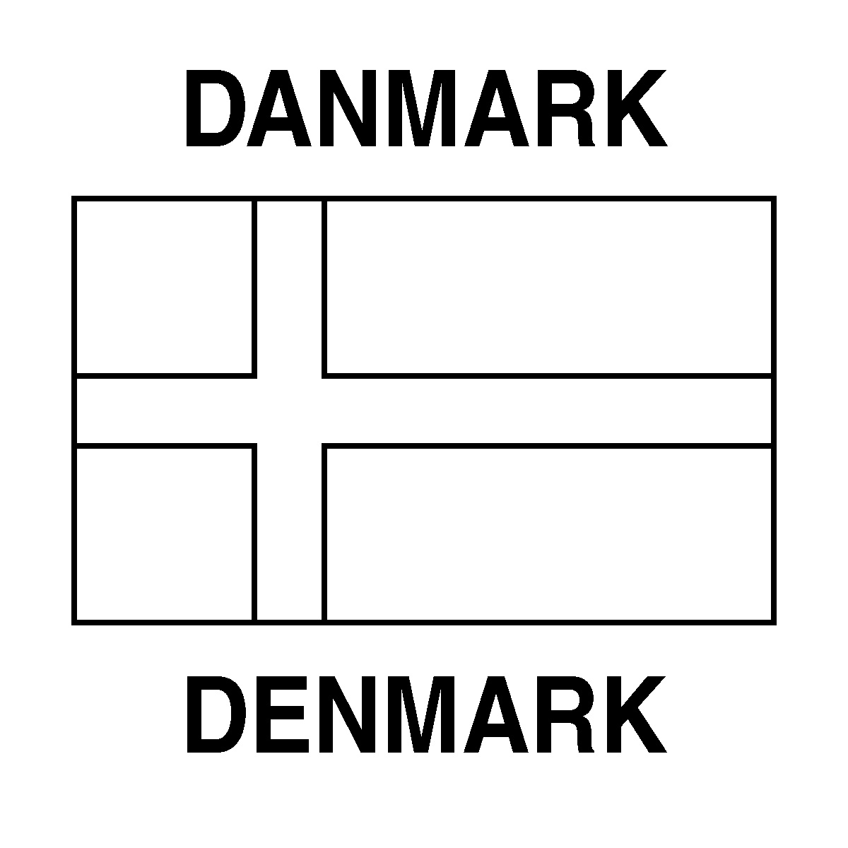 Bandiera della Danimarca disegno da colorare