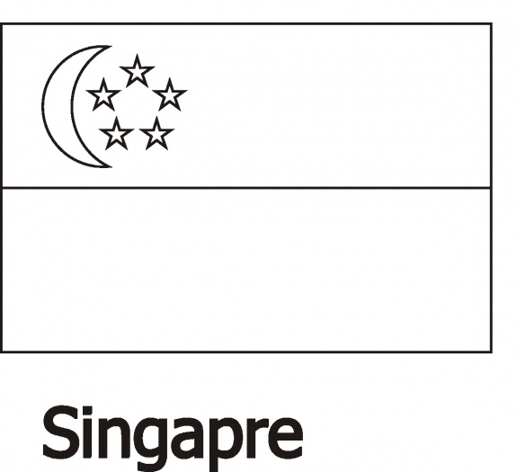 Bandiera di Singapore da stampare e da colorare