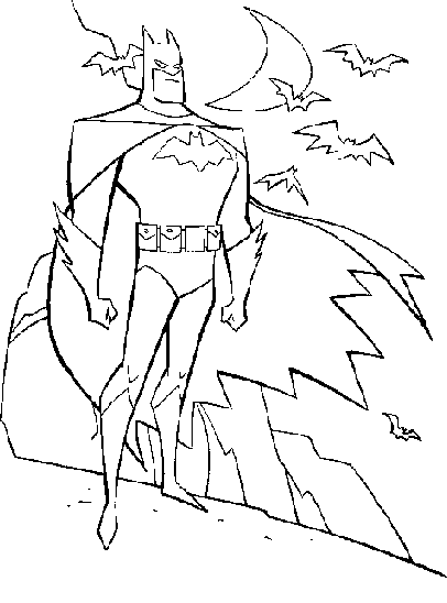 Batman tra i pipistrelli da colorare gratis