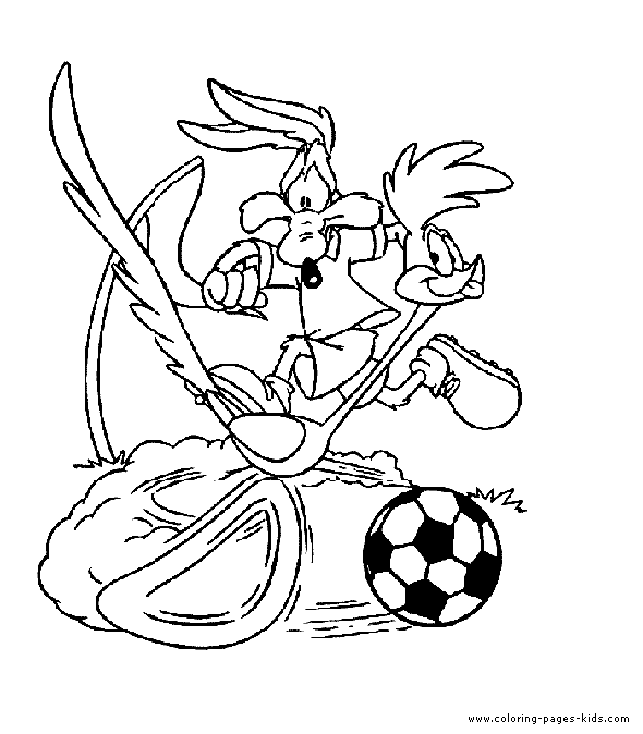 Beep Beep e Willie il Coyote giocano a calcio da colorare