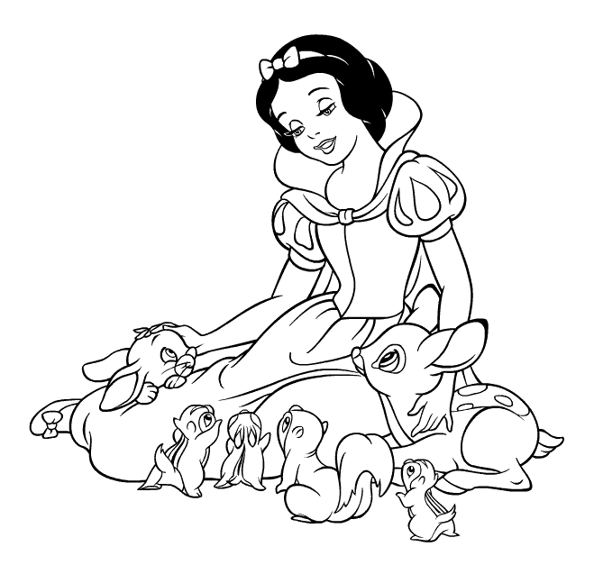 Biancaneve e i suoi amici disegni da colorare gratis