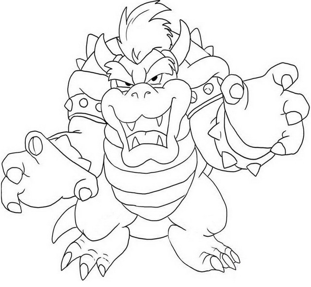 Bowser drago nemico di Super Mario grande disegno