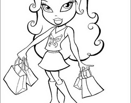 Bratz shopping disegni da stampare e colorare gratis