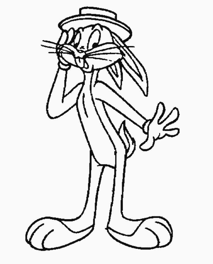 Bugs Bunny con cappello disegno da colorare gratis