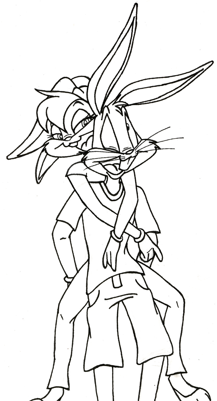 Bugs Bunny e Lola Bunny immagini da colorare per i bambini