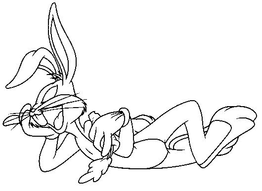 Bugs Bunny eroe dei cartoni animati per bambini da colorare