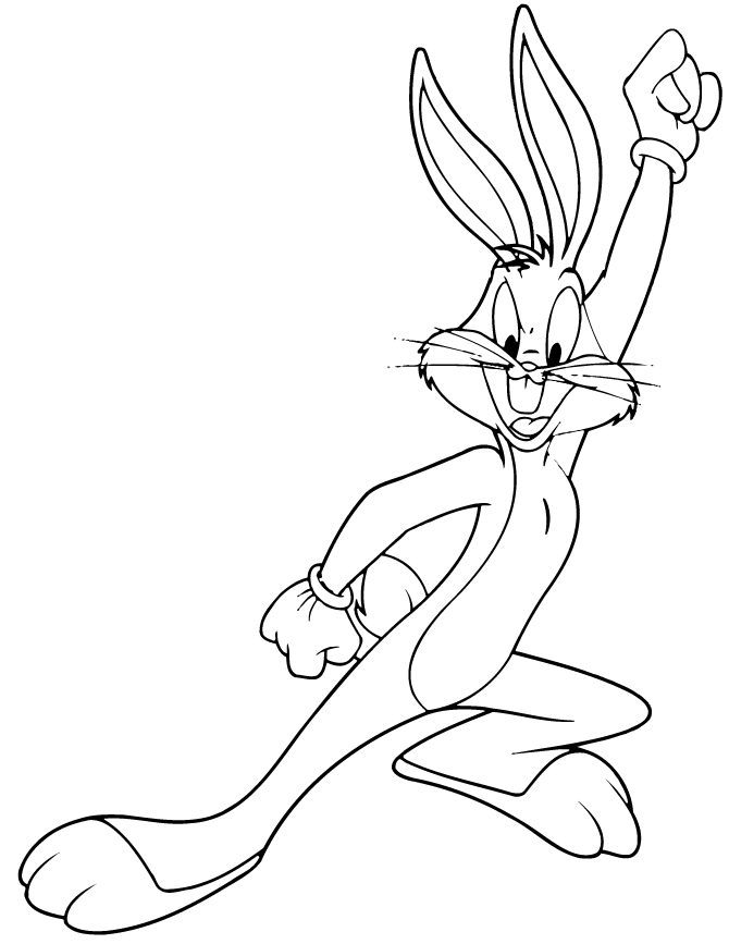 Bugs Bunny esultante disegno da stampare e da colorare