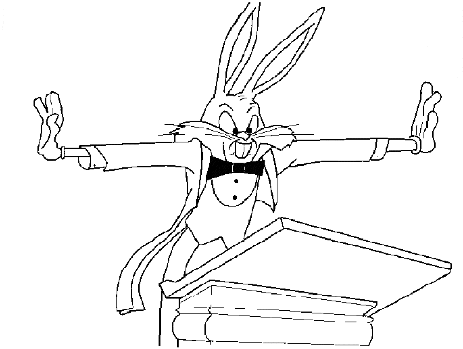 Bugs Bunny maestro d’ orchestra disegno da colorare