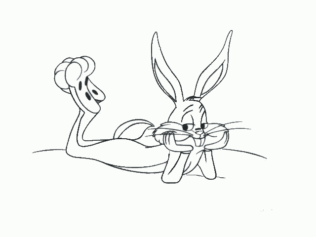 Bugs Bunny sdraiato sorridente disegno da colorare