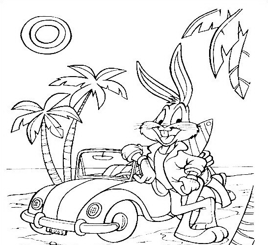 Bugs Bunny va in vacanza disegno da colorare