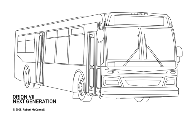 Bus moderno immagini da colorare