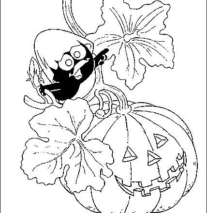 Calimero disegno da colorare con zucca di Halloween