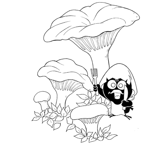 Calimero e i funghi disegno da stampare e colorare gratis