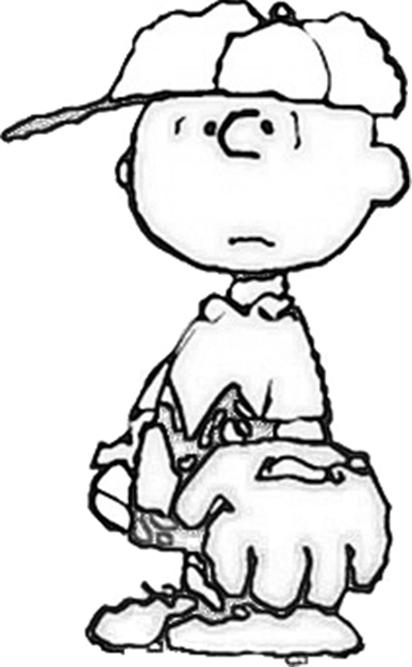 Charlie Brown con tuta da baseball disegno da colorare