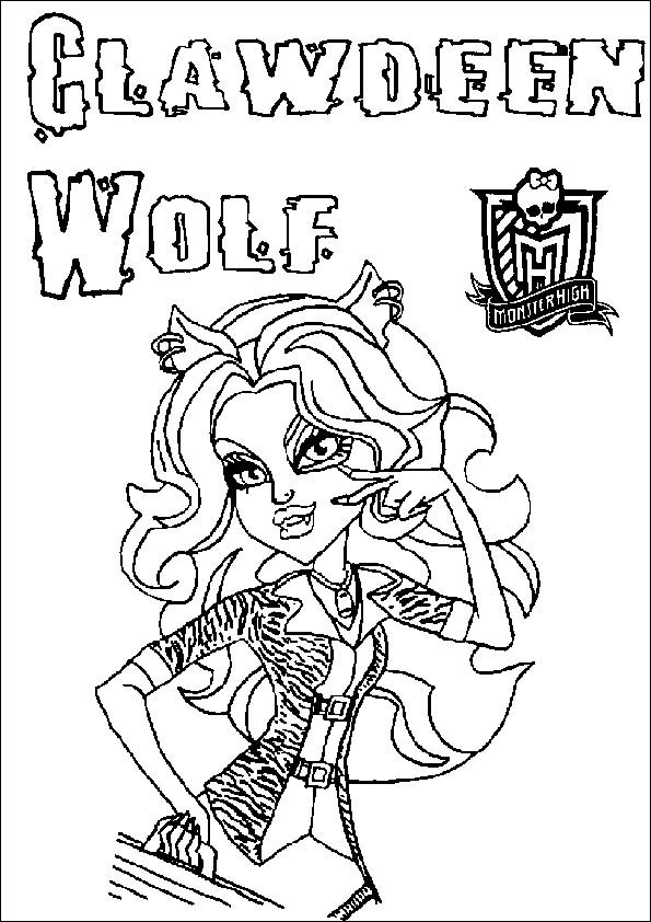 Clawdeen Wolf 4 disegni da colorare gratis