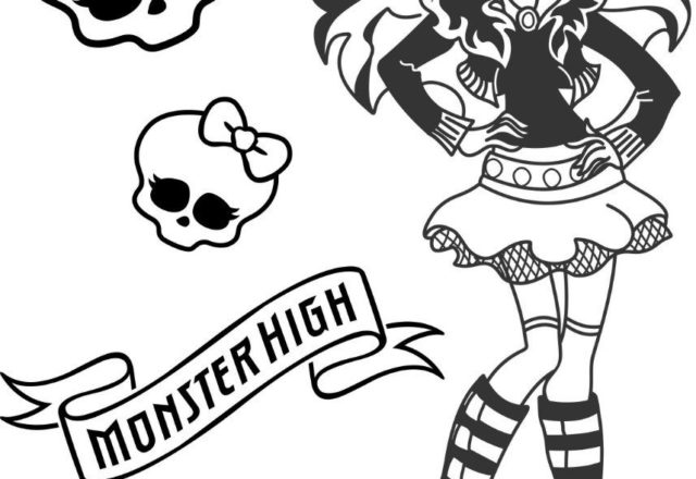 Clawdeen più logo Monster High disegni da colorare gratis