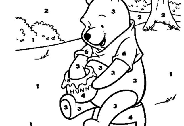 Colora coi numeri Winnie The Pooh e il dolce miele