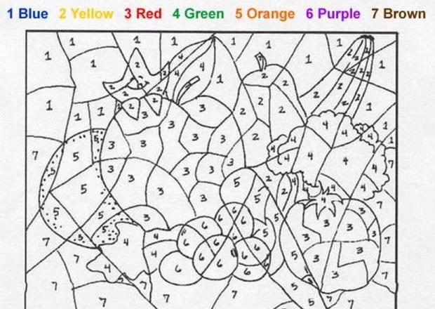 Colora coi numeri la frutta