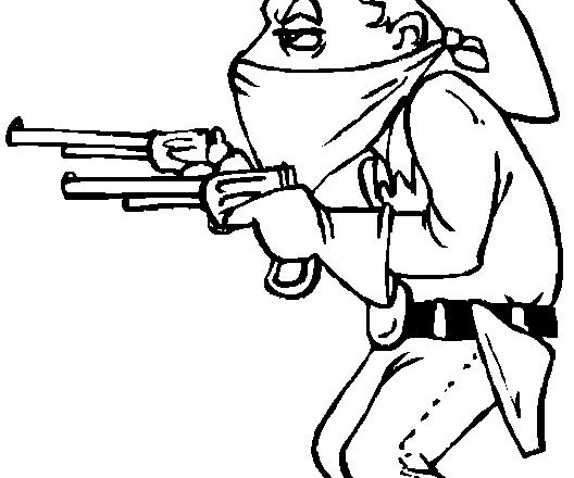 Cowboy pistolero disegno da colorare