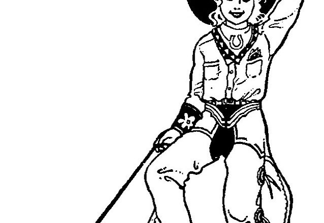 Cowgirl disegno da stampare e da colorare