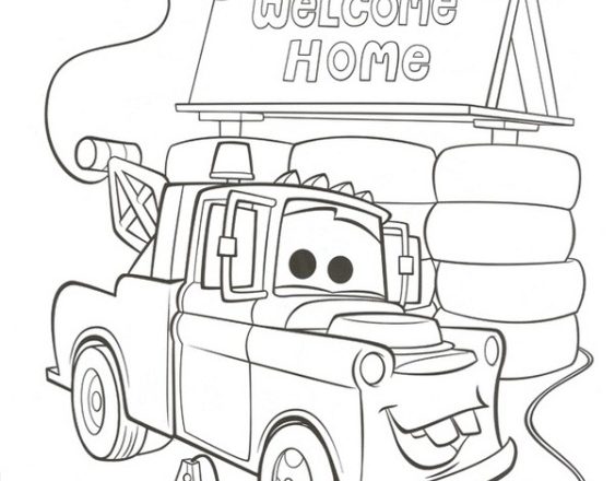 Cricchetto Cars 2 welcome home disegno da colorare