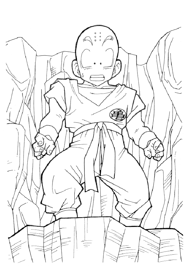 Crilin sul precipizio disegno da colorare Dragon Ball