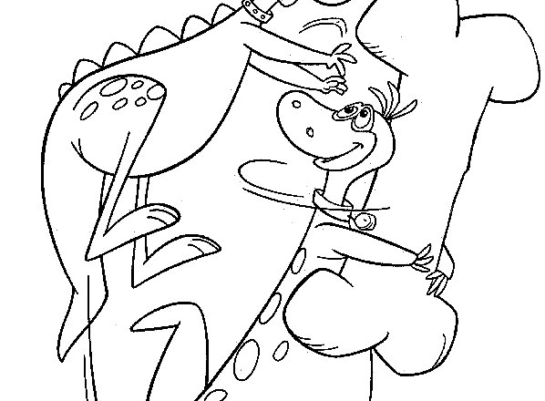 Dino e il suo grande osso disegno da colorare I Flintstones