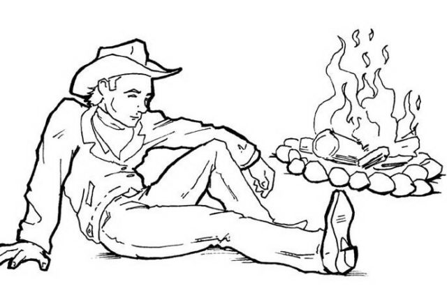 Disegni per bambini cowboy a riposo