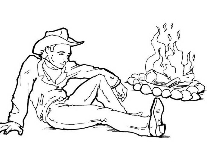 Disegni per bambini cowboy a riposo