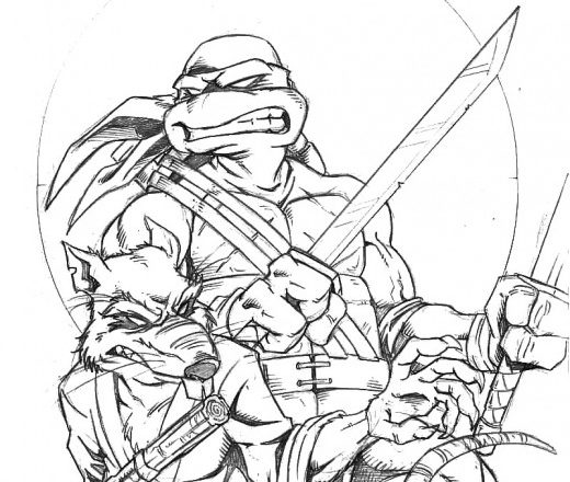 Disegno delle Tartarughe Ninja da colorare
