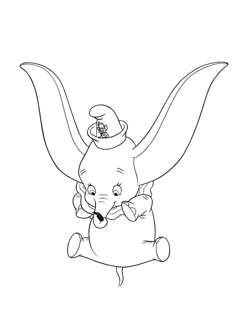 Disney Dumbo che salta disegni da colorare