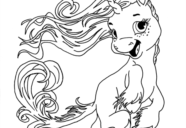 Dolce baby unicorno disegno da stampare e da colorare gratis