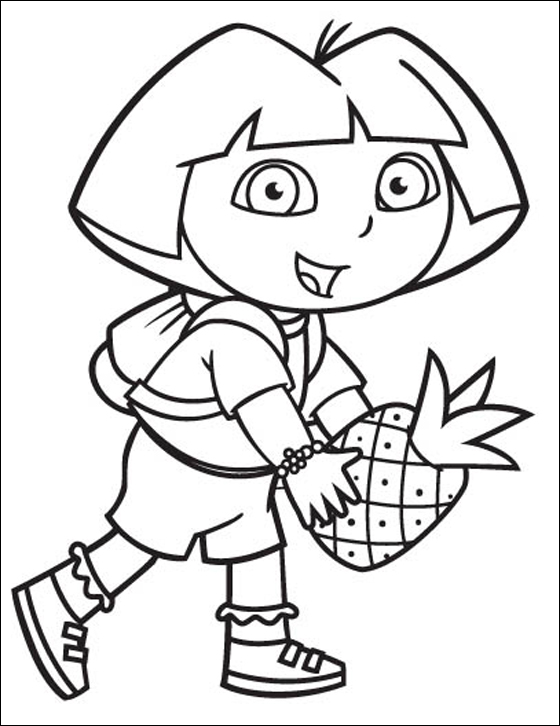 Dora l’ esploratrice con un frutto ananas