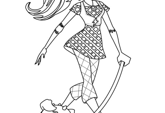 Draculaura con cane Monster High disegni da colorare gratis