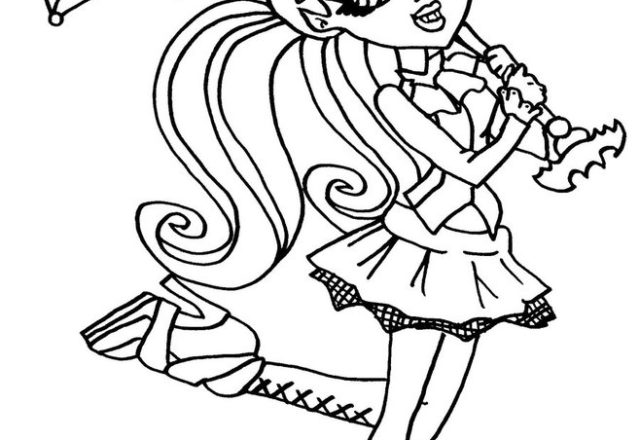 Draculaura con ombrello Monster High disegni da colorare gratis