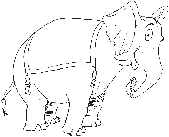 Elefante con sguardo buffo disegno da colorare gratis