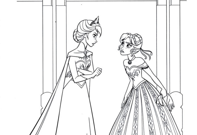 Elsa e Anna disegni da colorare gratis