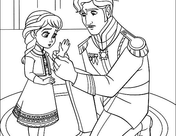 Elsa e il papà disegni da colorare gratis