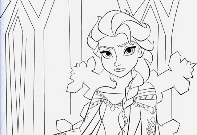 Elsa sul suo trono disegni da colorare gratis