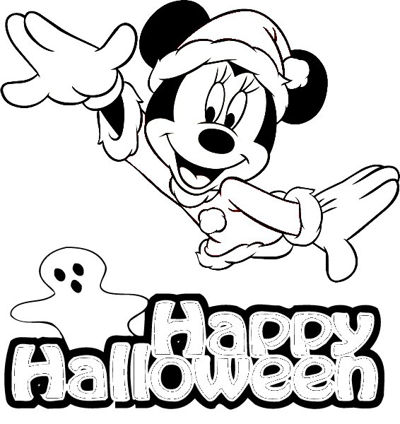 Felice Halloween da Disney Minnie disegno da colorare