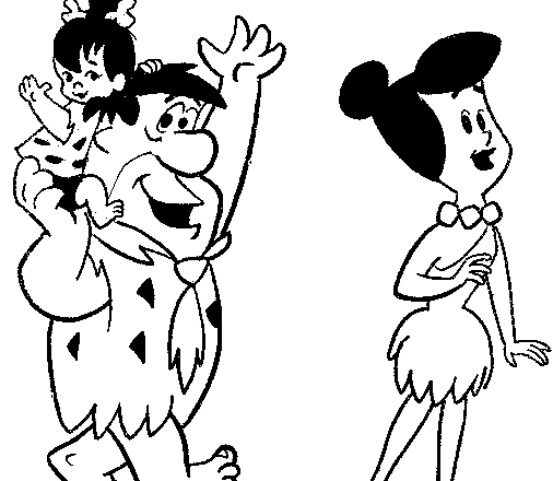 Fred Wilma e Ciottolina Flintstone disegno da colorare gratuito