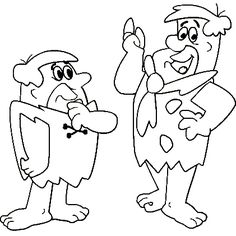 Fred e Barney amici disegno da colorare I Flintstones