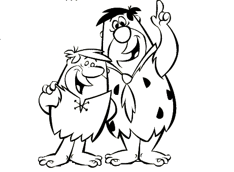 Fred e Barney felici disegno da colorare I Flintstones Gli Antenati