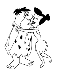 Fred e Wilma Flintstone rientro a casa disegno da colorare