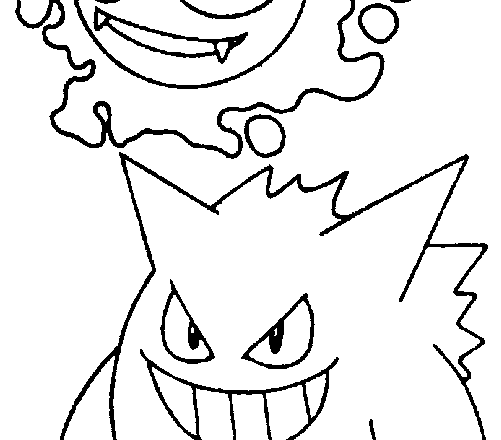 Gastly e Gengar Pokemon disegni da colorare