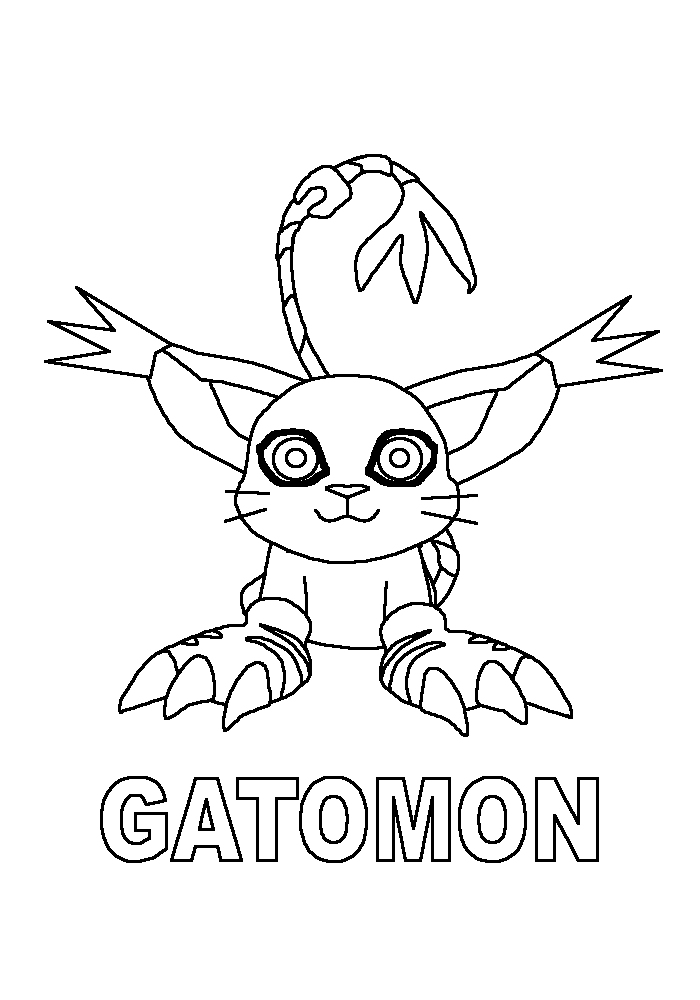 Gatomon disegni gratis da colorare