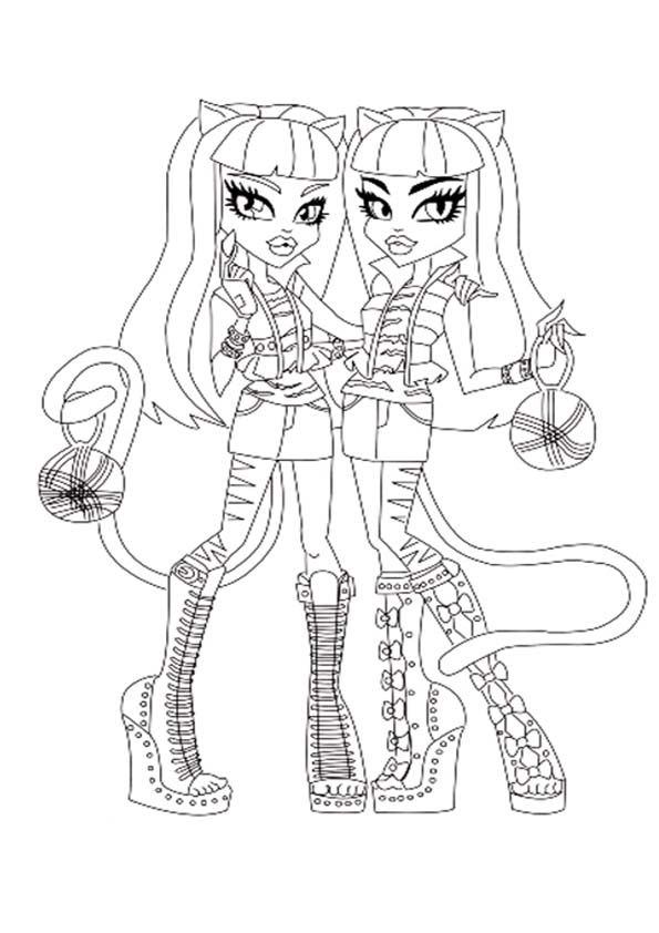 Gemelle Monster High disegni da colorare gratis